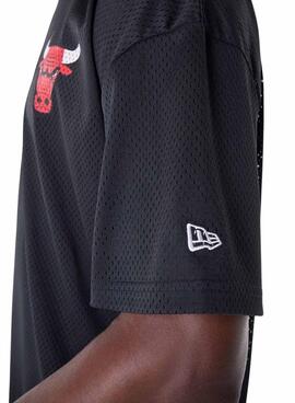 T-shirt New Era Chicago Bulls NBA mesh noir pour homme