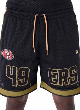 Short New Era San Francisco 49ers NFL mesh negro para hombre.