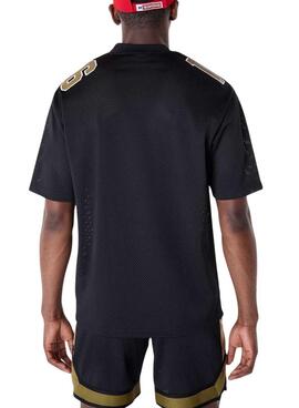 T-shirt New Era San Francisco 49ers NFL en malla negra para hombre