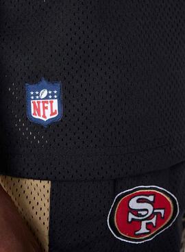 T-shirt New Era San Francisco 49ers NFL en malla negra para hombre