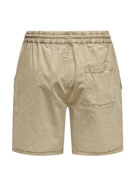 Bermudes Only Stel beige pour homme.