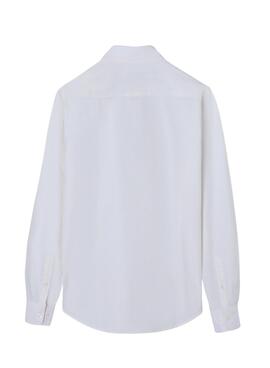 Chemise Silbon à rayures jaunes et blanches en oxford pour homme