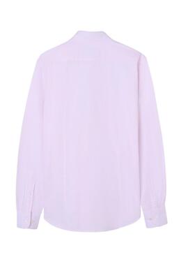 Chemise Silbon à rayures roses et blanches Oxford pour homme
