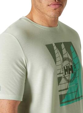 T-shirt Helly Hansen Race verte pour homme