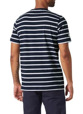 Maillot Helly Hansen Newport bleu marine et blanc pour homme.