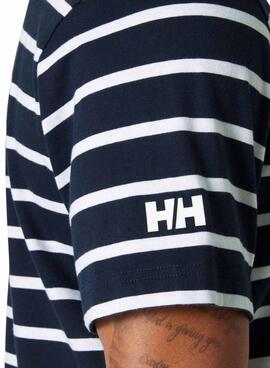 Maillot Helly Hansen Newport bleu marine et blanc pour homme.