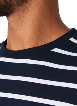 Maillot Helly Hansen Newport bleu marine et blanc pour homme.