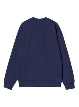 Sweatshirt Carhartt Script bleue pour homme.