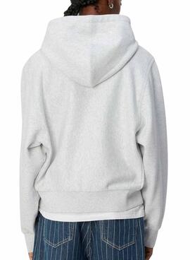Sweat à capuche Carhartt American Zip gris pour femme