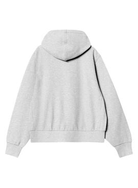 Sweat à capuche Carhartt American Zip gris pour femme