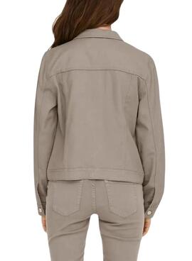 Veste en jean Only Tia taupe pour femme