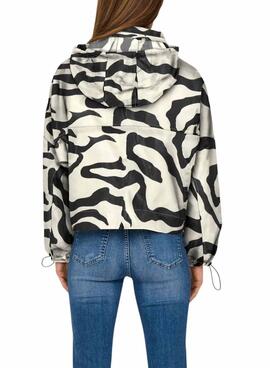 Coupe-vent Only Betty blanc et noir pour femme