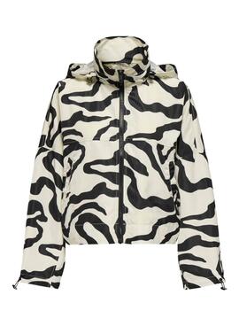 Coupe-vent Only Betty blanc et noir pour femme
