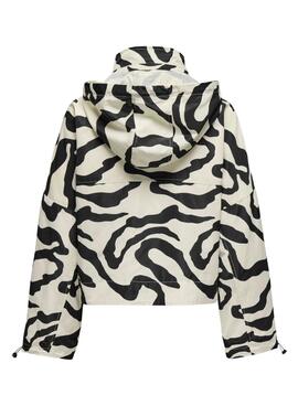Coupe-vent Only Betty blanc et noir pour femme