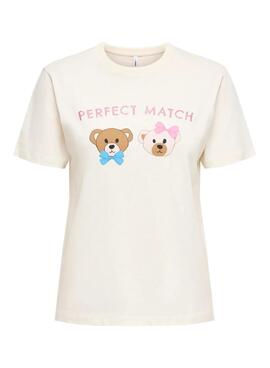 T-shirt Only Ketty Match beige pour femme