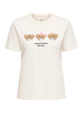 T-shirt Only Ketty Cute beige pour femme