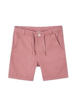 Bermuda Mayoral en lino lavado rosa para niño