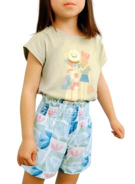 Shorts Mayoral imprimé de fleurs géométriques multicolores