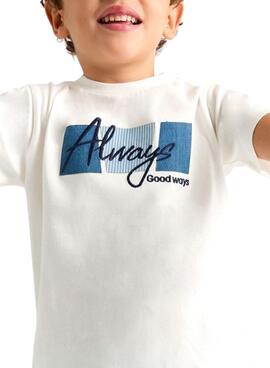 T-shirt Mayoral Always blanc pour garçon.