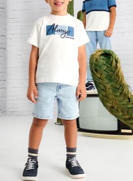 T-shirt Mayoral Always blanc pour garçon.