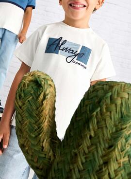T-shirt Mayoral Always blanc pour garçon.