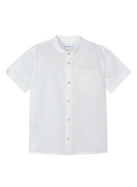 Chemise Mayoral Mao en lin blanc pour garçon