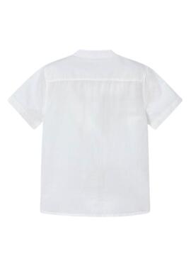 Chemise Mayoral Mao en lin blanc pour garçon