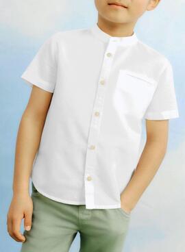 Chemise Mayoral Mao en lin blanc pour garçon