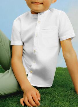 Chemise Mayoral Mao en lin blanc pour garçon