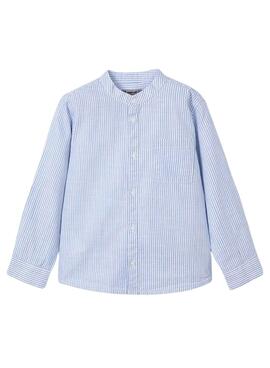 Chemise Mayoral Mao à rayures bleues pour garçon