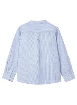 Chemise Mayoral Mao à rayures bleues pour garçon