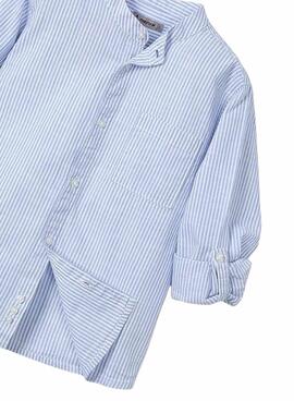 Chemise Mayoral Mao à rayures bleues pour garçon