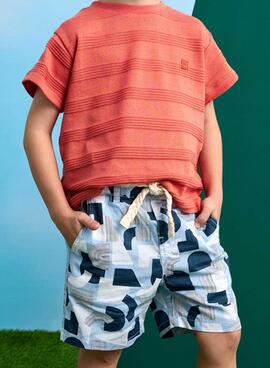 Bermuda Mayoral à motif géométrique bleu pour enfant.