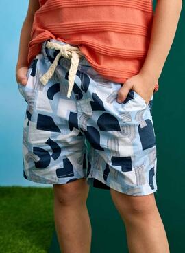 Bermuda Mayoral à motif géométrique bleu pour enfant.