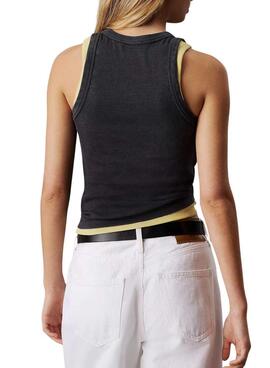 Chemise Calvin Klein Jeans Woven Label noire pour femme