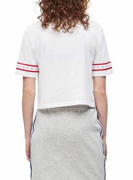 T-Shirt Calvin Klein Monogram Tape Blanc Femme
