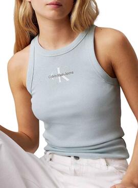 Débardeur Calvin Klein Jeans Monologue bleu pour femme