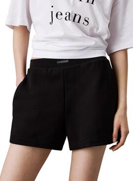 Shorts Calvin Klein Jeans Placed noir pour femme