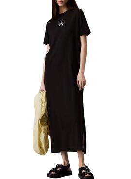 Robe Calvin Klein Jeans Monologue noire pour femme