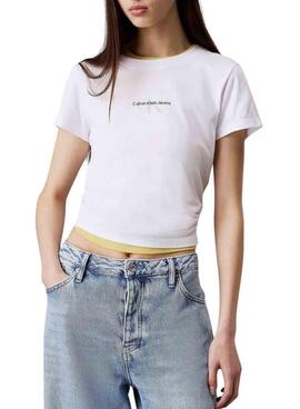 T-shirt Calvin Klein Jeans Gradient blanc pour femme
