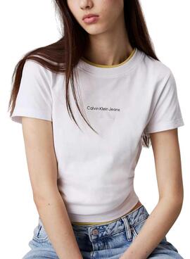 T-shirt Calvin Klein Jeans Gradient blanc pour femme