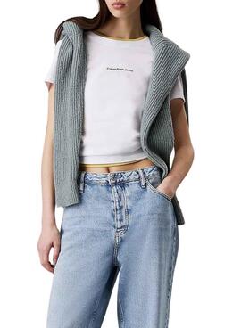 T-shirt Calvin Klein Jeans Gradient blanc pour femme