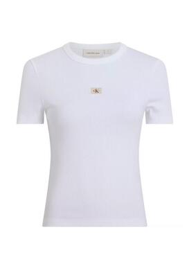 Maillot Calvin Klein Jeans Rib blanc pour femme