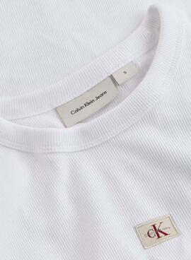 Maillot Calvin Klein Jeans Rib blanc pour femme