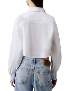 Chemise Calvin Klein Jeans Cropped blanc pour femme