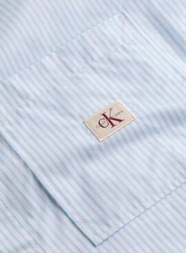 Chemise Calvin Klein Jeans Cropped bleue pour femme