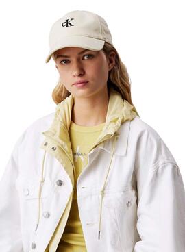 Casquette Calvin Klein Jeans Monogramme blanc cassé pour femme
