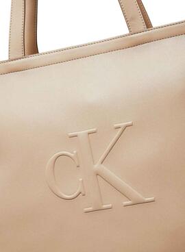 Sac à main Calvin Klein Jeans Tote beige pour femme