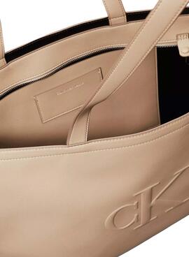 Sac à main Calvin Klein Jeans Tote beige pour femme