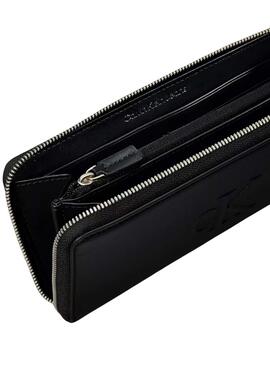 Portefeuille Calvin Klein Jeans Sculpted Zip noir pour femme